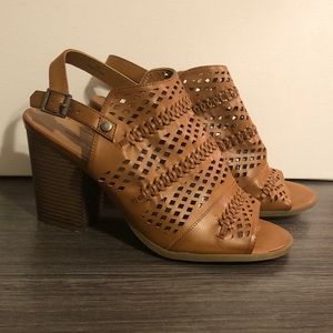 America Eagle Lattice Cut Peep Toe Heels